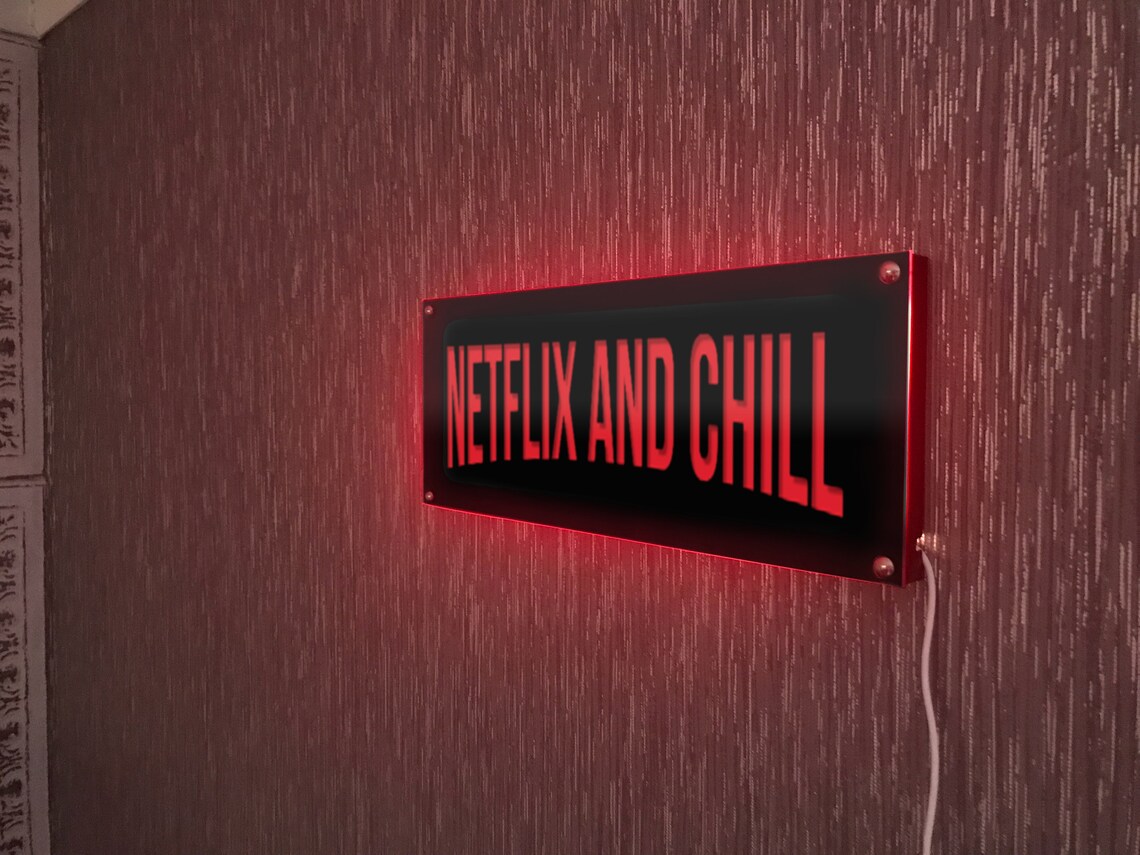 Netflix And Chill Light Up Illuminated Sign Light Box USB Etsy