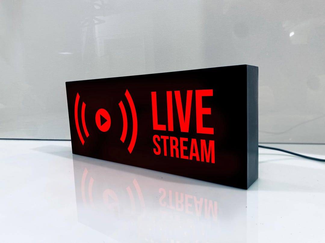 Streamside Signs Live Stream Sign: Illuminated USB Powered Studio Light Box - Etsy