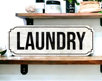 22" Laundry Wooden Sign Plaque Large | Gift New home | Vintage Rustic Style