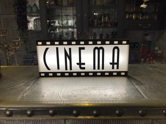 Cinema Light Up Illuminated  Sign Light Box White | USB LED Powered | Retro For Wall Art | Home/Studio Table | Light Box