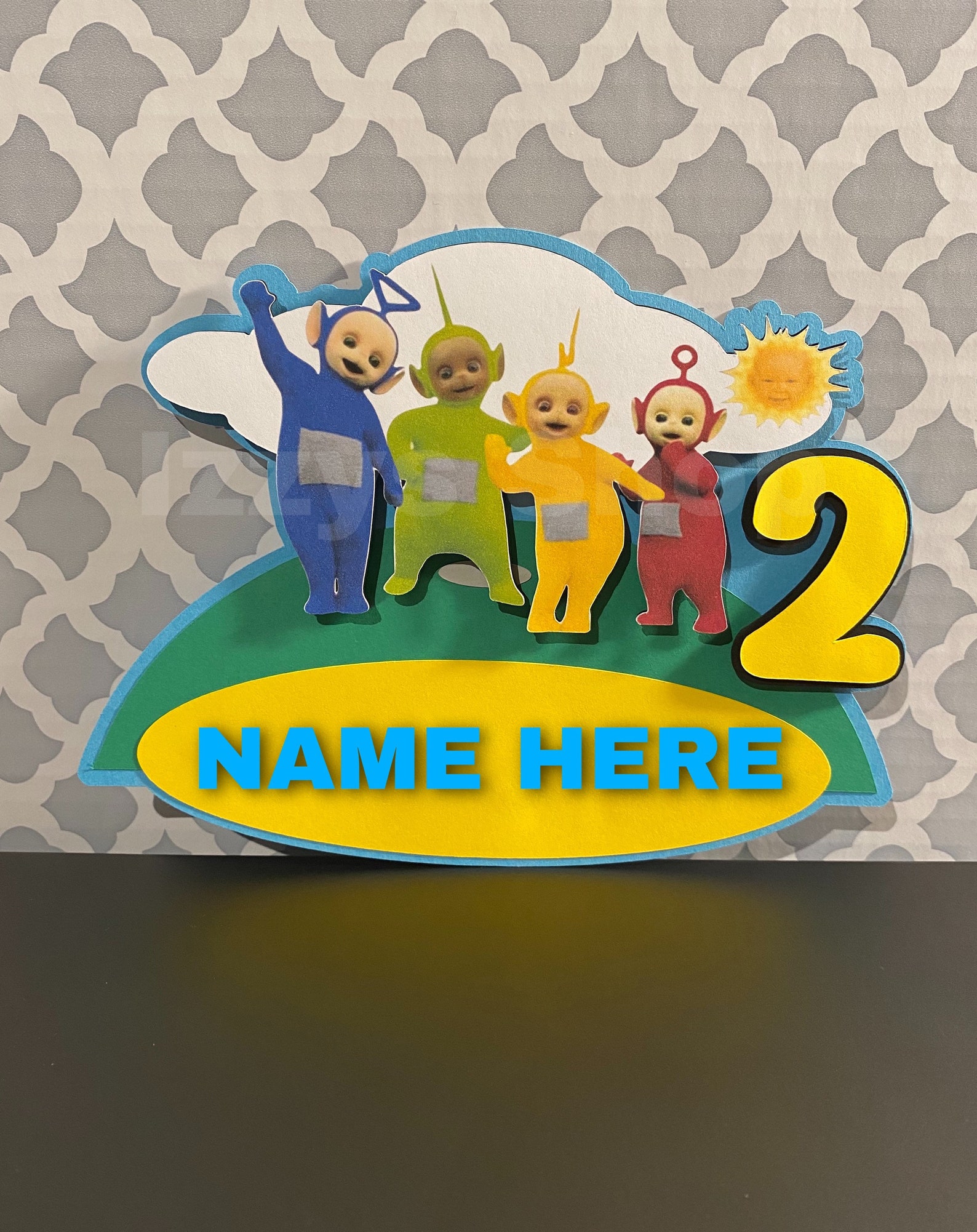 Teletubbies Cake topper customizable cake topper birthday Etsy