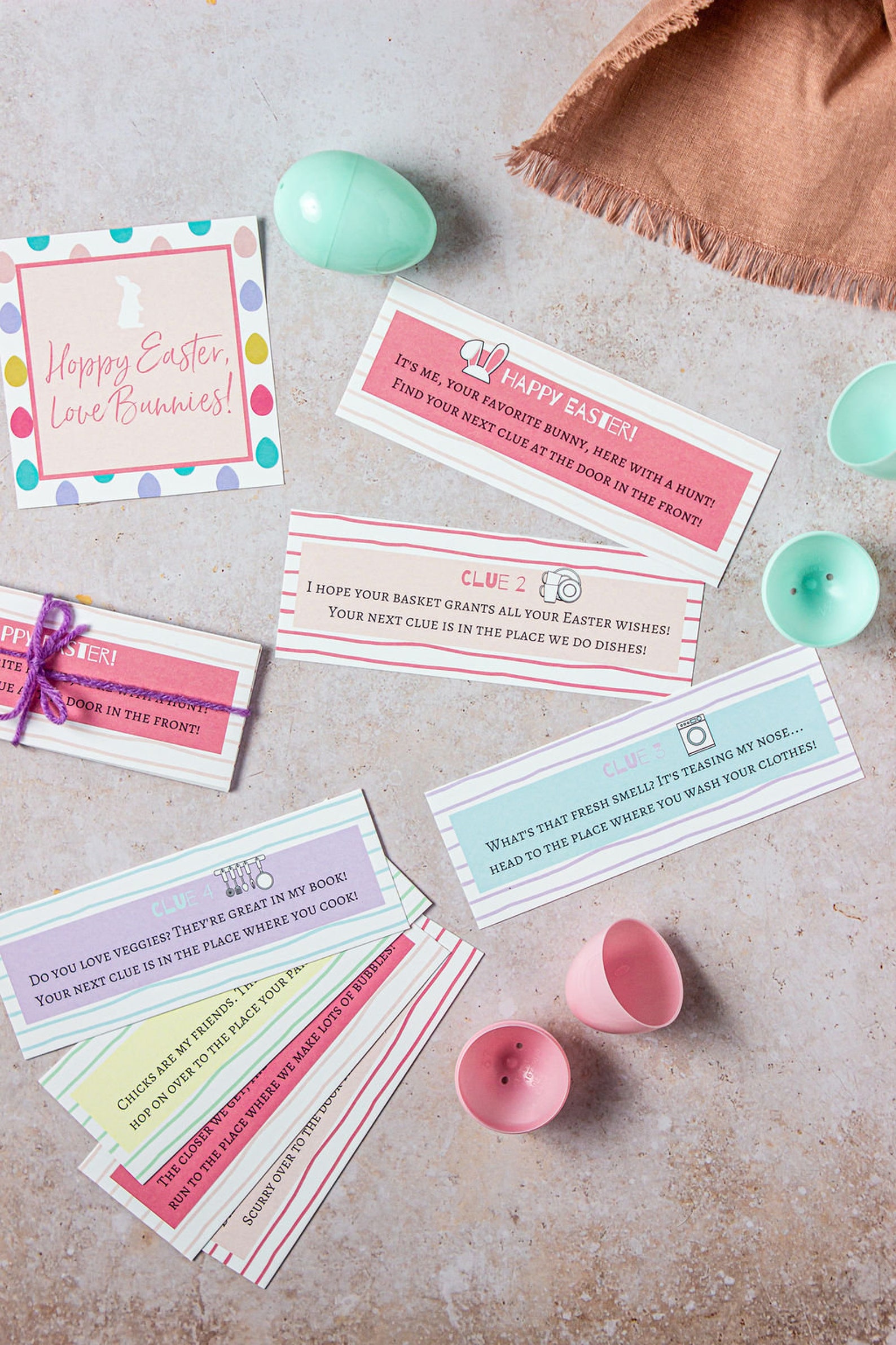 Printable Easter Basket Scavenger Hunt Cards, Easter Egg Hunt Scavenger