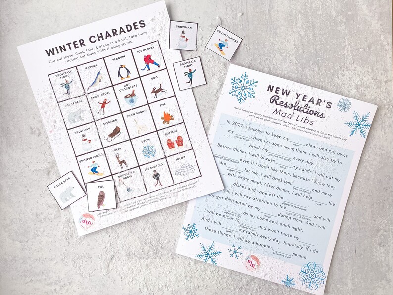 Winter Printable Game Bundle, Winter Kids Printable, Winter Digital