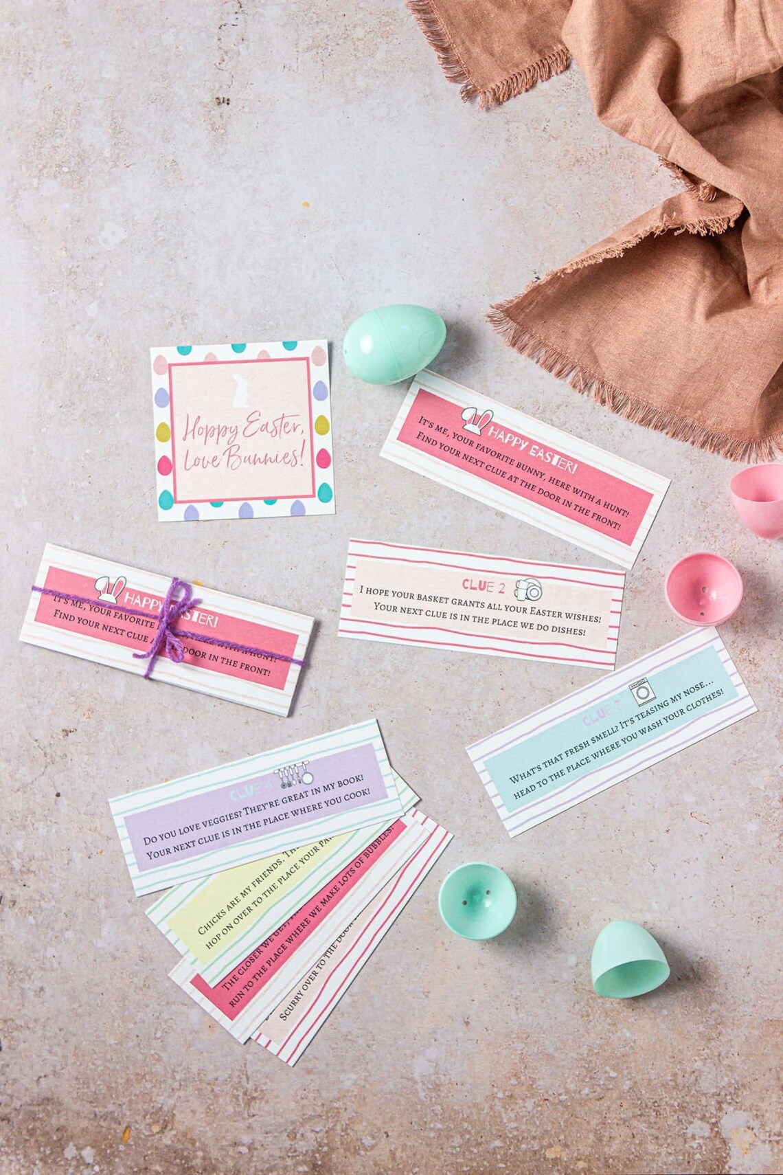 Printable Easter Basket Scavenger Hunt Cards, Easter Egg Hunt Scavenger