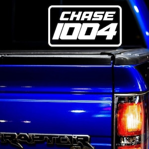 Set of 2 Custom Race Car Decals for Baja Chase Truck Trailer Buggy RZR UTV Made to Order Name and Number King of Hammers Off-Road Vinyl