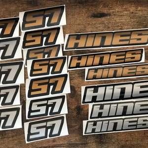 Custom Name and Number Vinyl Decals in Two Colors for Motocross and Mountain Bike Helmets - Set of 6 Decals in Various Sizes - Choose Color