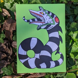 ORIGINAL ART PRINT Beetlejuice Sandworm fan art 90s cartoon illustration