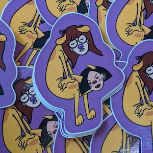Daria Catdog Original Art Sticker 90s cartoons retro mashup fan art vinyl waterproof collectibles
