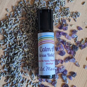 CALM AF OIL amethyst infused stress relief oil. Stress free soothing body oil