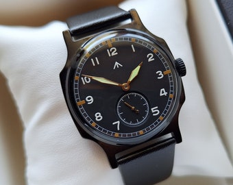 Soviet watch Pobeda Laco Military style, black rare dial, Watch Victory, Mechanical watch, retro watch