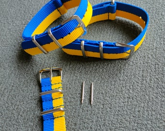 Nylon watch Strap UKRAINE Blue and yellow, pray Ukraine color 18mm 20mm 22mm Replacement Bracelet, Watch band, Ukraine band, Strap for watch