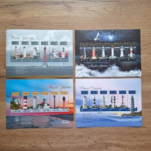 Set Leuchttürme der Ukraine, Mini-Speisebogen-Set, Ukraine Doppel-Spannbogen-Set mit UKRAINE 2025, Ukraine Souvenir