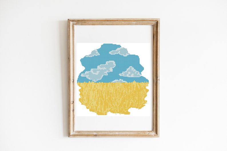 Field cross stitch pattern DIGITAL FORMAT PDF Instant download