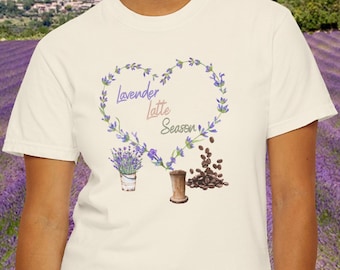 Lavendel Latte Saison Komfortfarben T-Shirt, Komfortfarben Boxy Crop, Tank Top und Hoodie