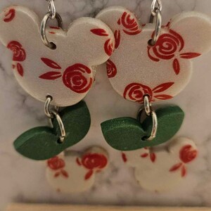 Floral Mouse Ears Clay Earrings
