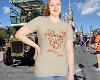 Magical Halloween Treats T-Shirt, Fall Trick or Treat Tee, Unisex Softstyle Shirt, Cute Mickey Minnie Shirt, Pumpkin Witch Shirt