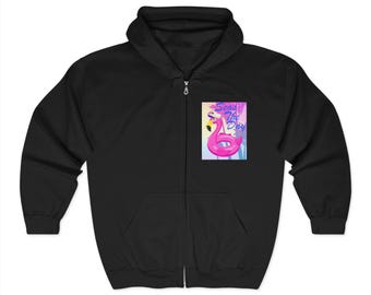 Seas the Day Tropical Neon Flamingo Floatie Hoodie, Beach Vacation Gift, Summer Vibes Sweatshirt, Flamingo Lover Pullover, Tropical Apparel,