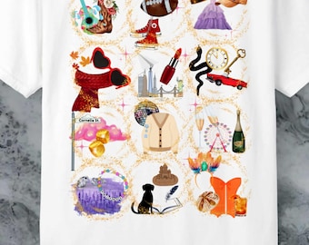 Icons Through The Eras T-shirt, Vintage Icons Tee, Music Lovers TShirt, Nostalgic Tee, Iconic Eras Album Symbols Top