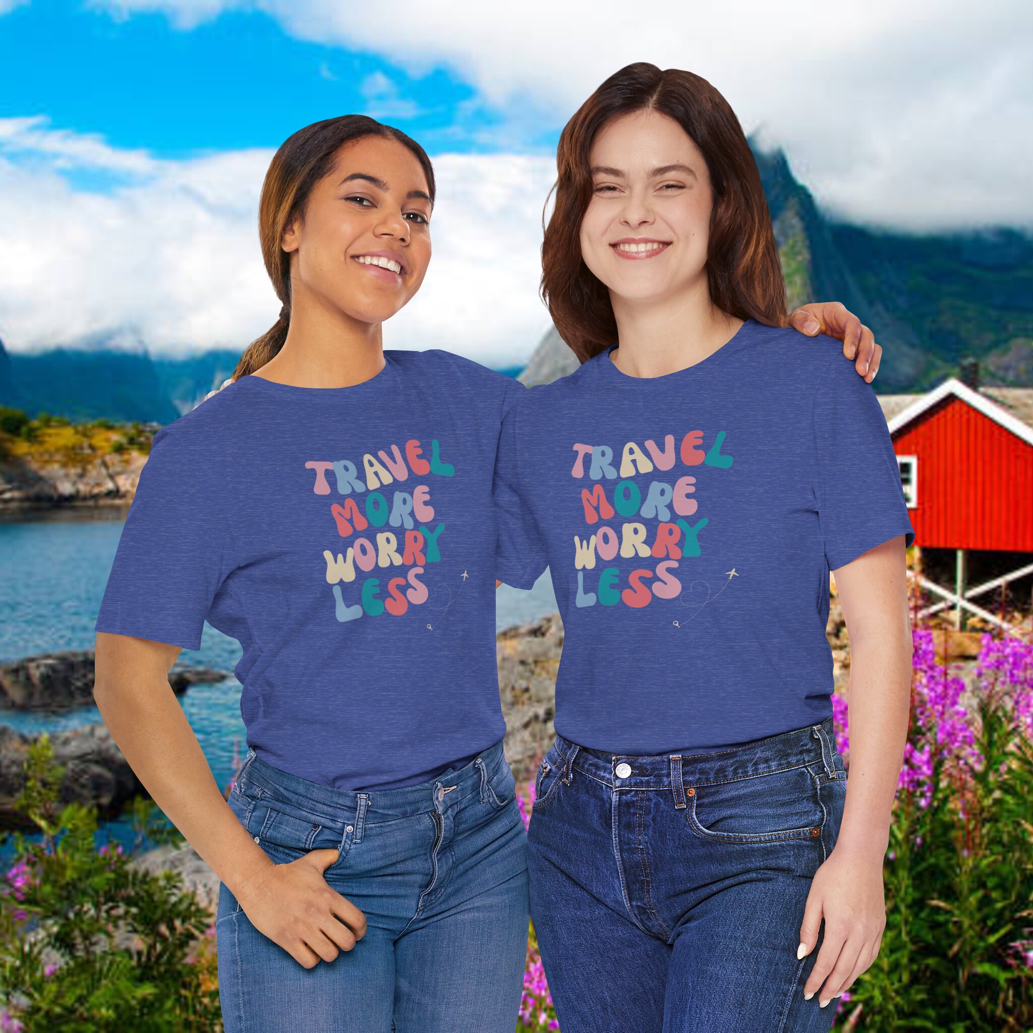 Reisen Sie mehr Sorgen weniger Tan Flugzeug Komfort Farben TShirt