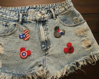 Magical Superheroes Raw Hem Denim Shorts