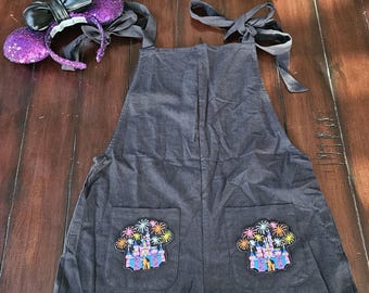 Magisch kasteel en vuurwerk Romper met gestrikte schouderzak