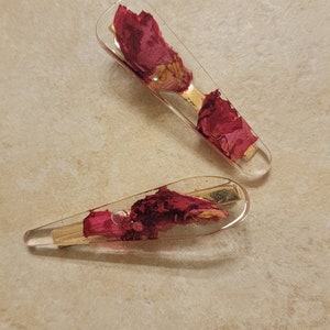 Dried Flower Resin Barrette