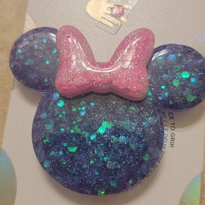 Blaue Glitzer Maus Pop Fassung