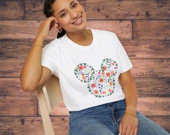 Magical Garden Floral Mouse T-Shirt, Magical Garden Design, Magical Summer Parks Tshirt