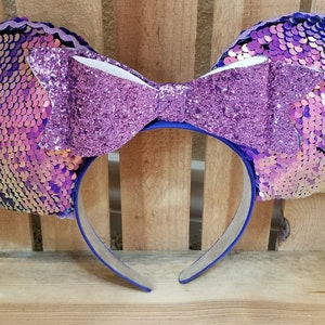 Holographic Purple Sequin Mouse Ears