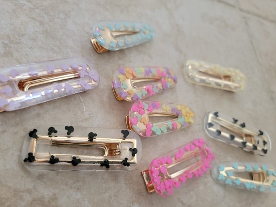 Magic Mouse Inspired Resin Hair Clips
