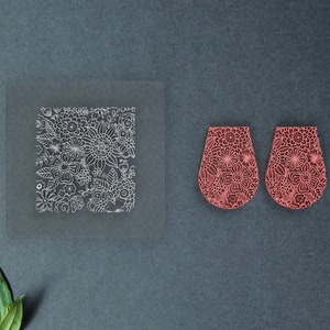 Flower Pattern Polymer Clay Stamp, ceramics soap and dough stamps, Debossing Stamp, polymer clay modern stamp