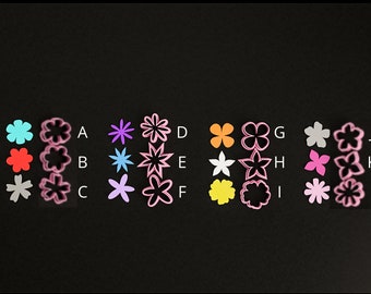 Flower Shaped Cutters- Polymer Clay Earring Cutter - Stud Cutter -  Jewelry making - Clay Cutters - Polymer Clay Cutters