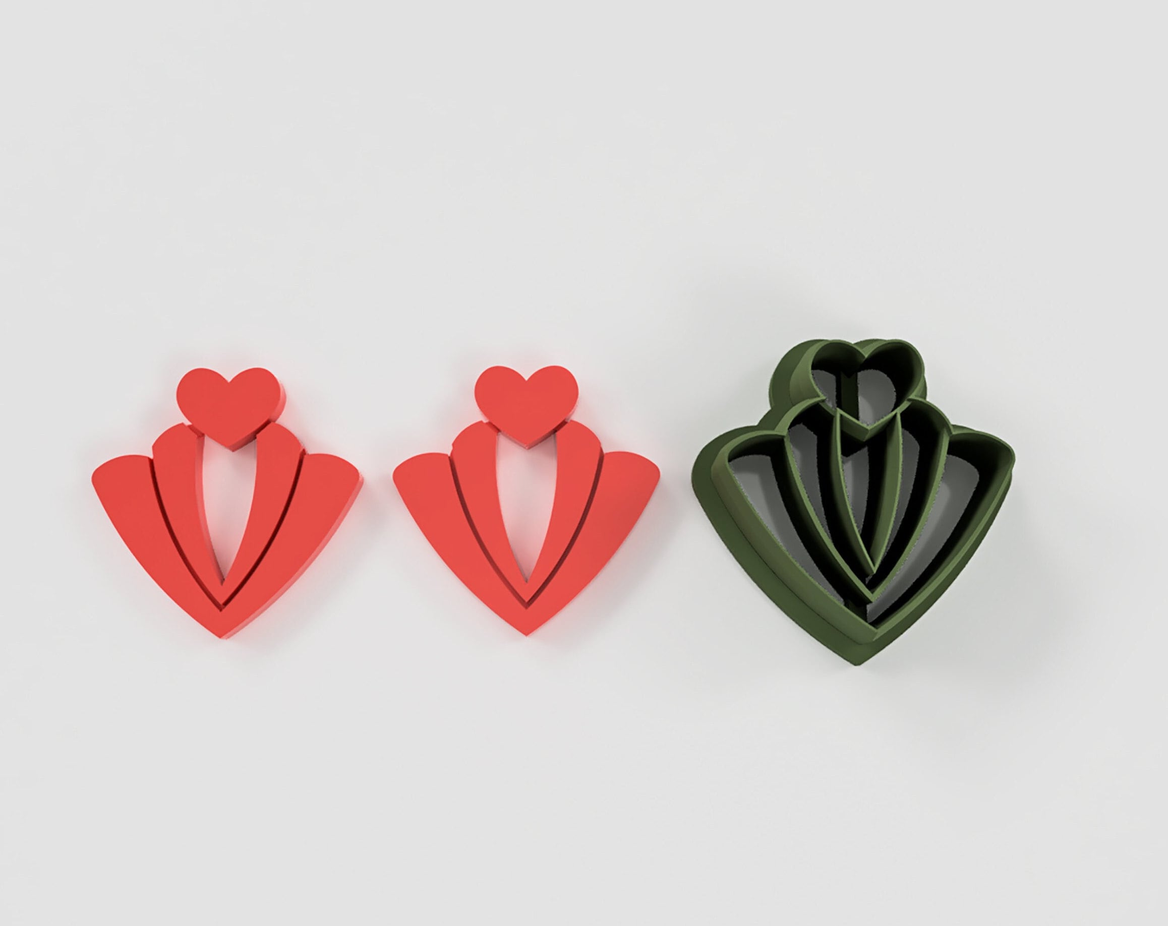 Valentines Polymer Clay Cutter, Heart Clay Cutter, Valentines, 3D Printed Clay  Cutter, Embossing Clay Cutter: Heart Love Imprint 