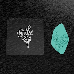 Flower Shaped Polymer Clay Stamp, ceramics soap and dough stamps, Debossing Stamp, polymer clay modern stamp