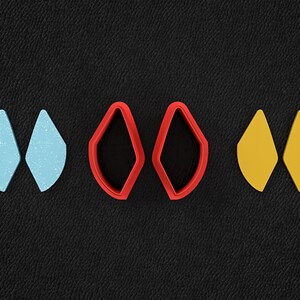 Asymmetrical Shaped Earrings Cutters Set- Polymer Cutter - 3D Printed Cutter -  Jewelry making -  Polymer Clay Cutters