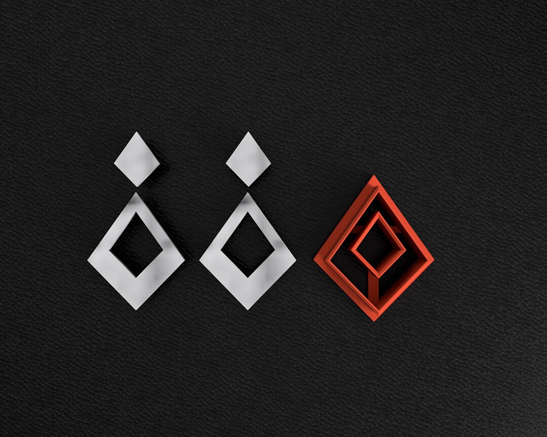 Polymer Clay Cutter Diamond Shaped Donut Cutter 3D Printed Jewelry