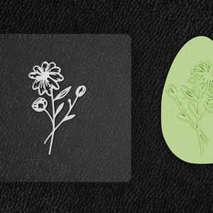 Flower Shaped Polymer Clay Stamp, ceramics soap and dough stamps, polymer clay modern stamp