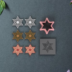 Star Rubber texture sheet for polymer clay earrings, Rubber Embossing Stamp, highly detailed stamp for boho studs, Texture for Clay imprints