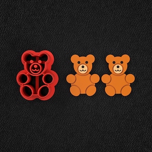 Teddy Bear Shaped Polymer Clay Cutters - Valentines Clay Cutters - Polymer Clay Cutter - Fabrication de bijoux