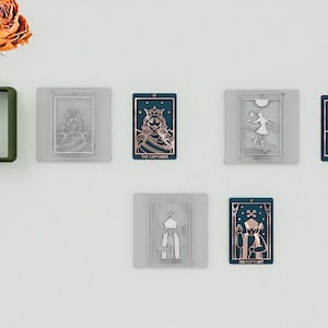 Tarot Karten Ausstecher Set mit Stempel, Prägung Polymer Clay Cutter, Der Narr, Der Kaiser, Der Hierophant Tarot Karten