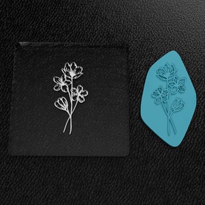 Flower Shaped Polymer Clay Stamp, Polymer clay modern stamp, Clay debosser, Ceramics Soap and Dough Stamps