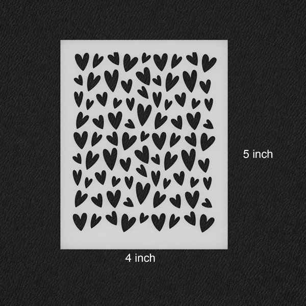 Texture Sheet, Thin Stencil Sheet, Heart Pattern 2, Polymer Clay Texture Sheet, Clay Stencil Sheet