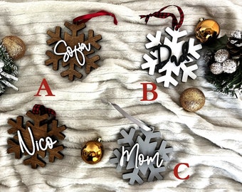 Personalized Stocking Tags - Wooden Ornament - Wooden Christmas Tags