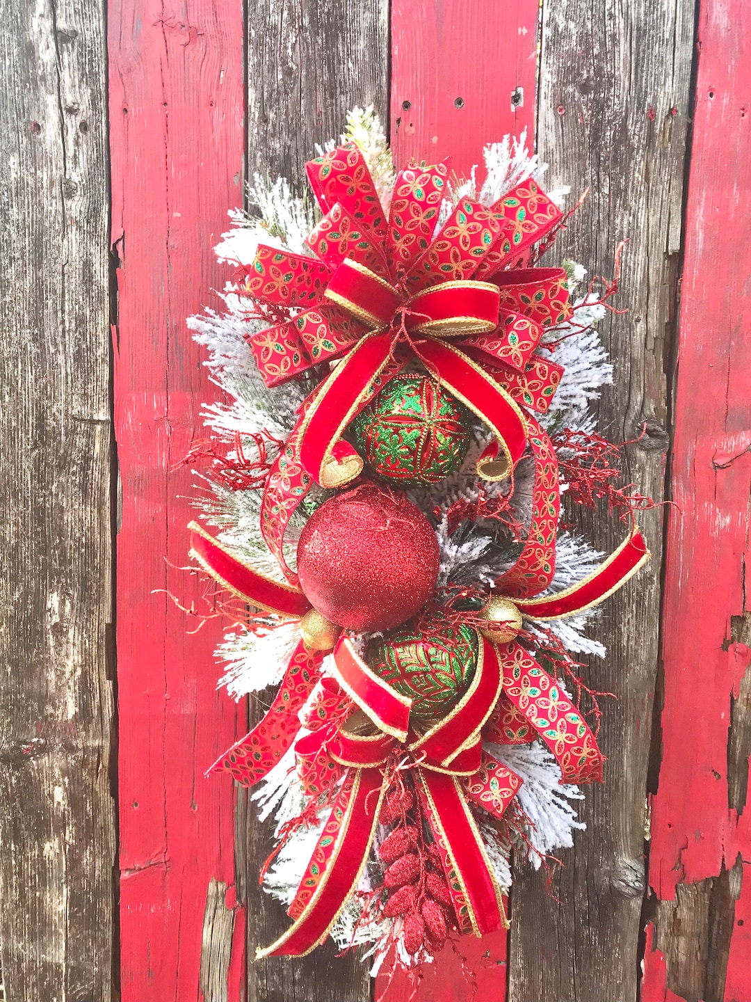 Farmhouse Christmas Swag,christmas Swag, Christmas Wreath, Christmas