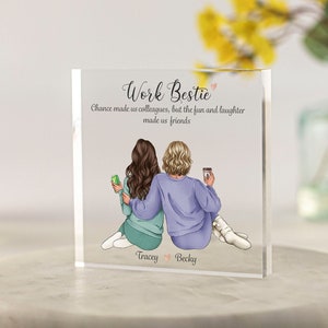 Handmade Gift for Coworker, Work Bestie, Chance made us colleagues, but the fun and laughter made us friends quote. Secret santa gift, birthday gift personalised custom print