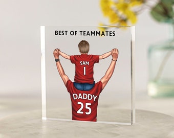 Personalised Football Shirt Print, Gift for Dad, Custom Father Son, Daughter, Father's Day Gift, Birthday, Christmas, Football Team Gifts