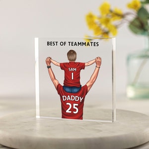 Personalised Football Shirt Print, Gift for Dad, Custom Father Son, Daughter, Father&#39;s Day Gift, Birthday, Christmas, Football Team Gifts