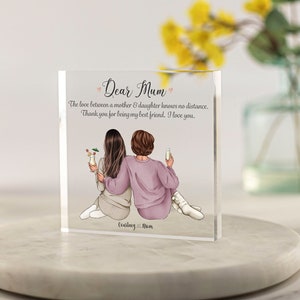 Personalised Mum Print Frame, Birthday Gift for Mum, Mothers Day Gifts, Christmas Gifts for Mum, Presents for Mom,Custom Print Acrylic Block