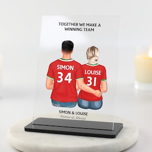 Football Gift for Couple, Gift for Boyfriend, Husband, Custom Portrait Football Shirts, Gifts for Him, Christmas, Valentines, Anniversary