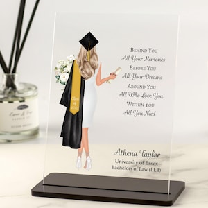 Graduation Gift for Her, Personalised Grad Gift, Congratulations Gift, Class of 2025 2026 Gift for Daughter, Granddaughter, Acrylic Plaque